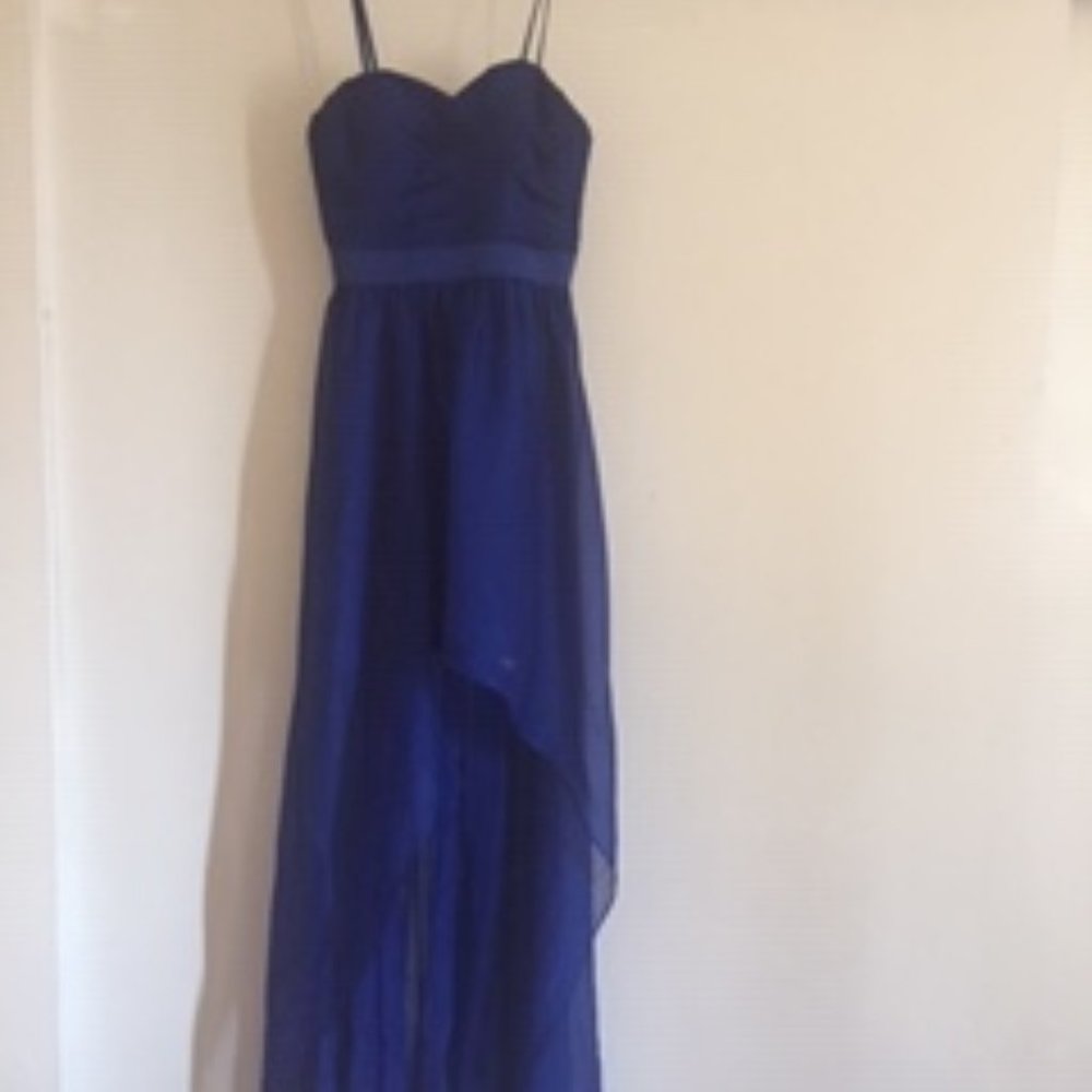 New Blue High Low Gown Size 0 By Aqua